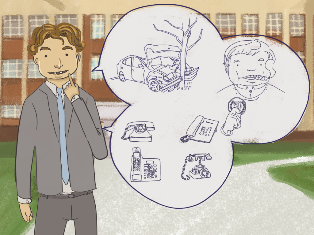 Roberto Ugarte le cuenta a Papelucho en el patio del internado sobre un choque en auto, su papá millonario, su mesada y unos teléfonos.