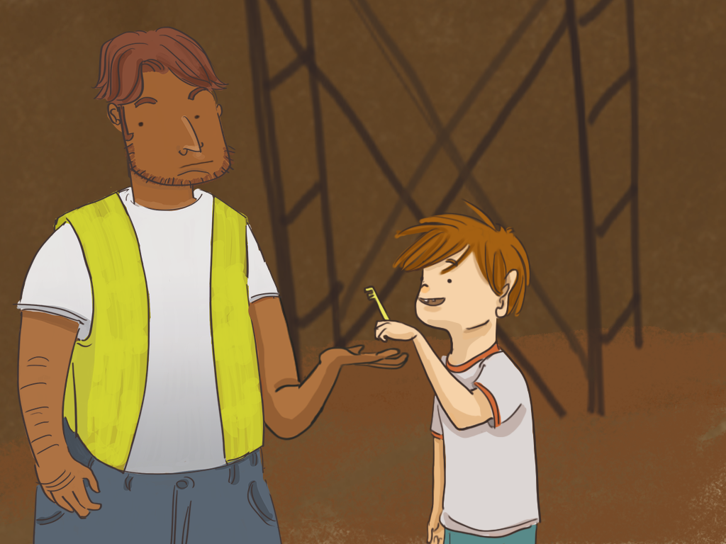 Papelucho le entrega la llave de la capilla al Chato Espiñeira