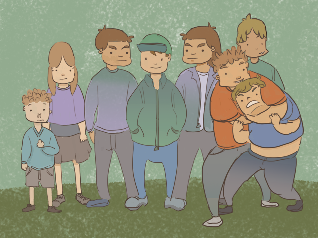 Jacinto Soto junto a sus 7 hermanos.