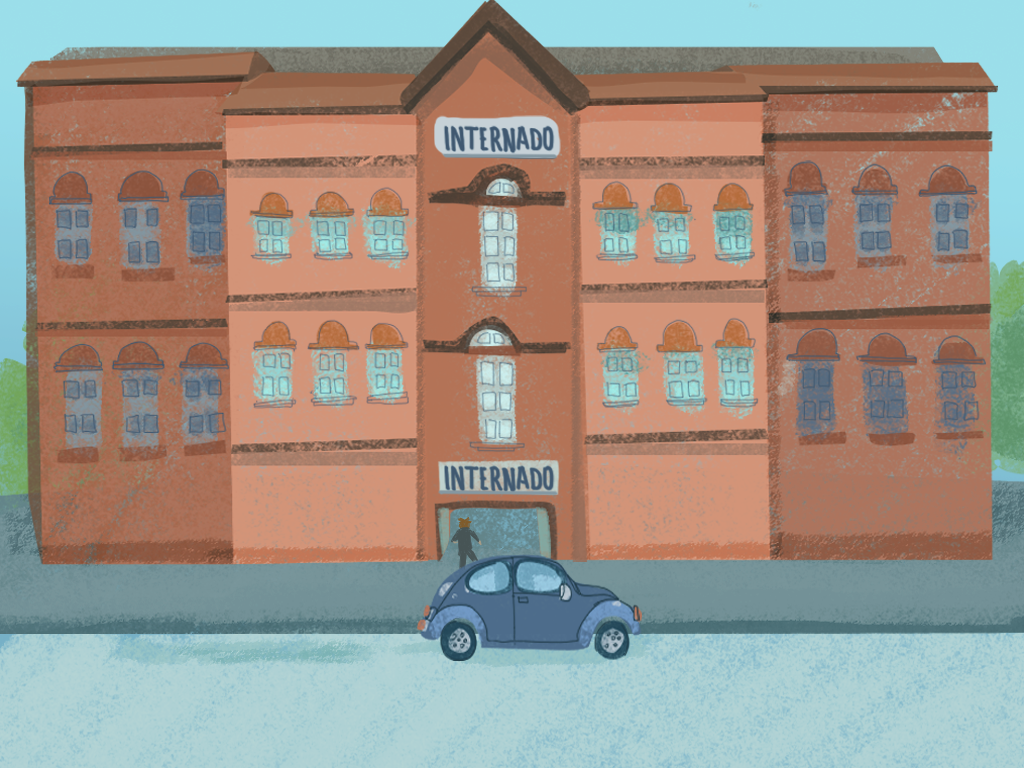 La fachada principal del internado.