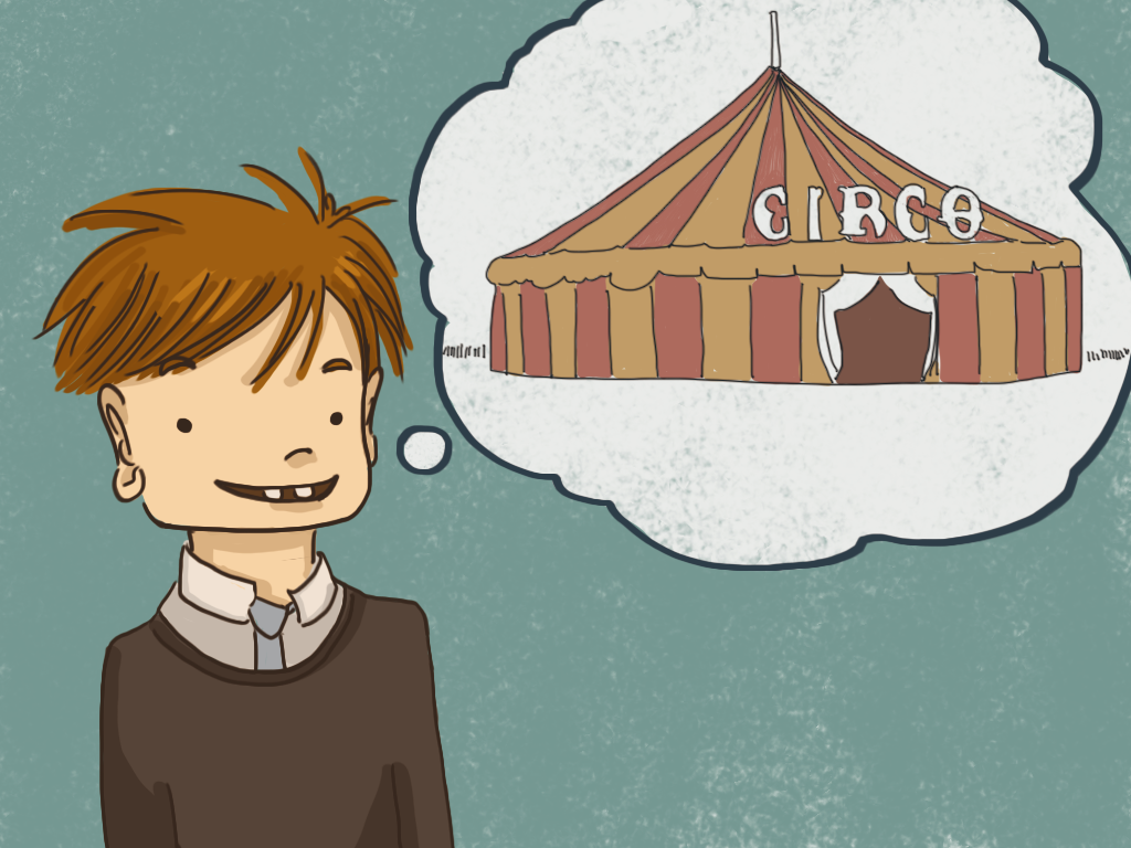 Papelucho se está imaginando un circo.