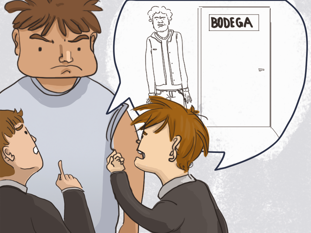 Gómez y Papelucho le están contando al mocho sobre el Soquete